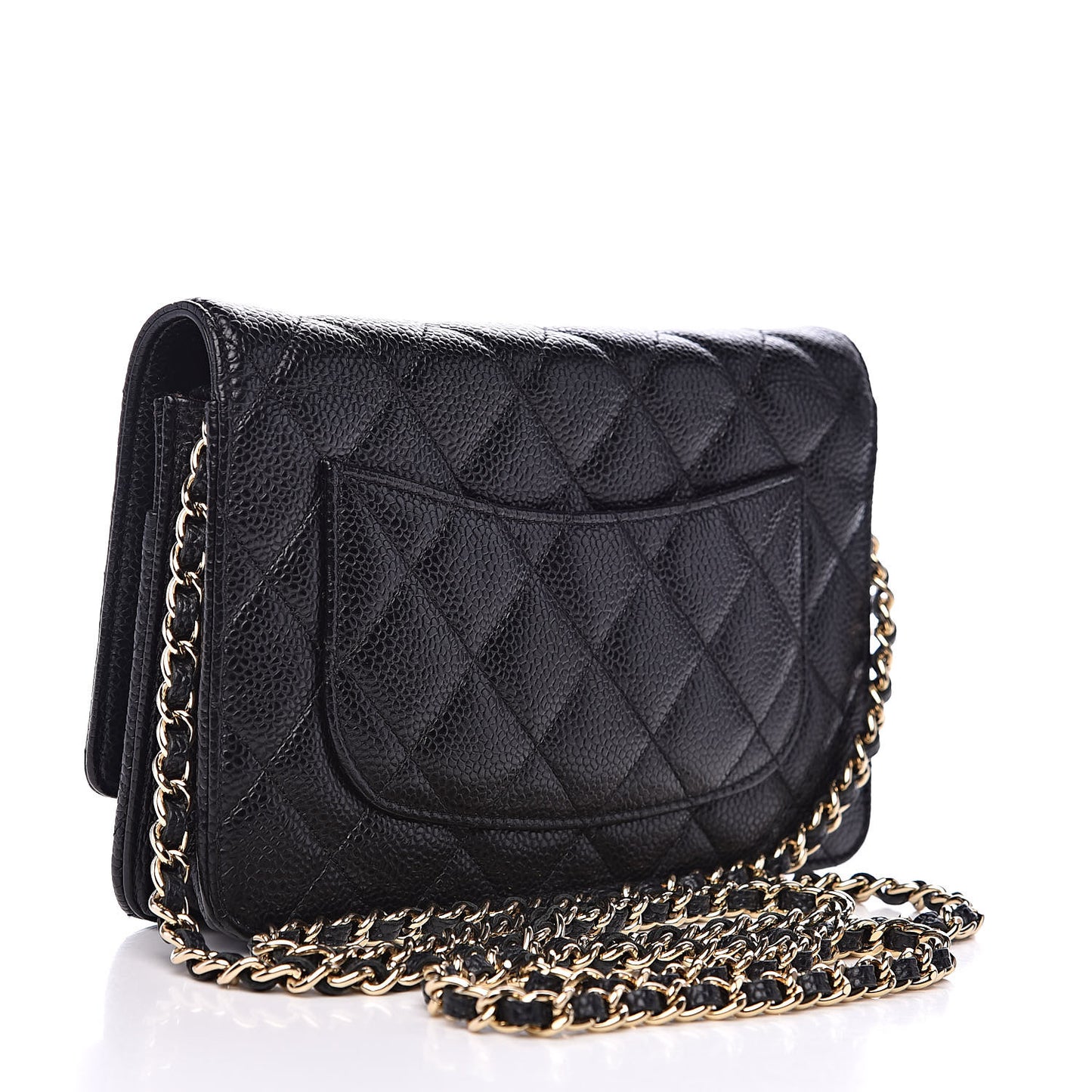 Caviar Quilted Wallet On Chain WOC Black