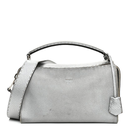 Fendi Cuoio Romano Lux Selleria Lei Boston Tote Argento 1 of 18
