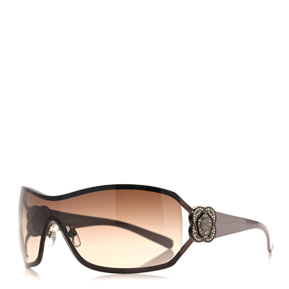 Chanel Swarovski Crystal Camellia CC Sunglasses 4164-B Bronze 1 of 7