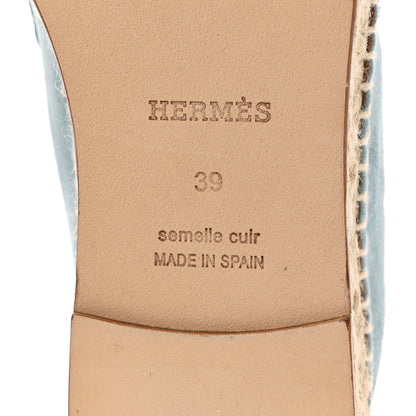 Hermes Suede Calfskin Womens Trip Espadrilles 39 Vert D'Eau 8 of 9