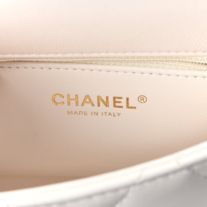 Chanel Shiny Lambskin Quilted Mini Coco Trip Flap Bag White 6 of 11