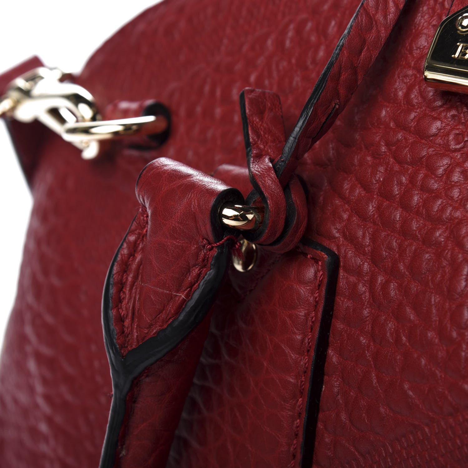 Burberry Heritage Grain Check Embossed Small Orchard Bowling Bag Military Red 13 of 14
