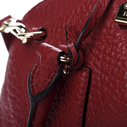 Burberry Heritage Grain Check Embossed Small Orchard Bowling Bag Military Red 13 of 14