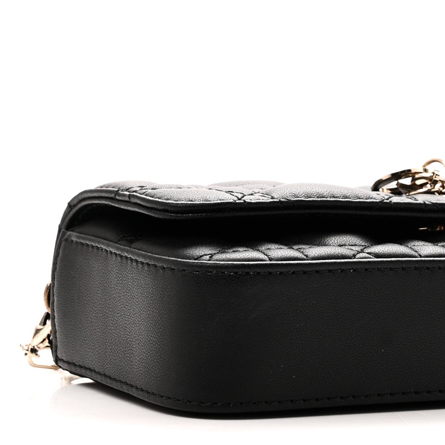 Lambskin Cannage Dior Talk Phone Pouch Black