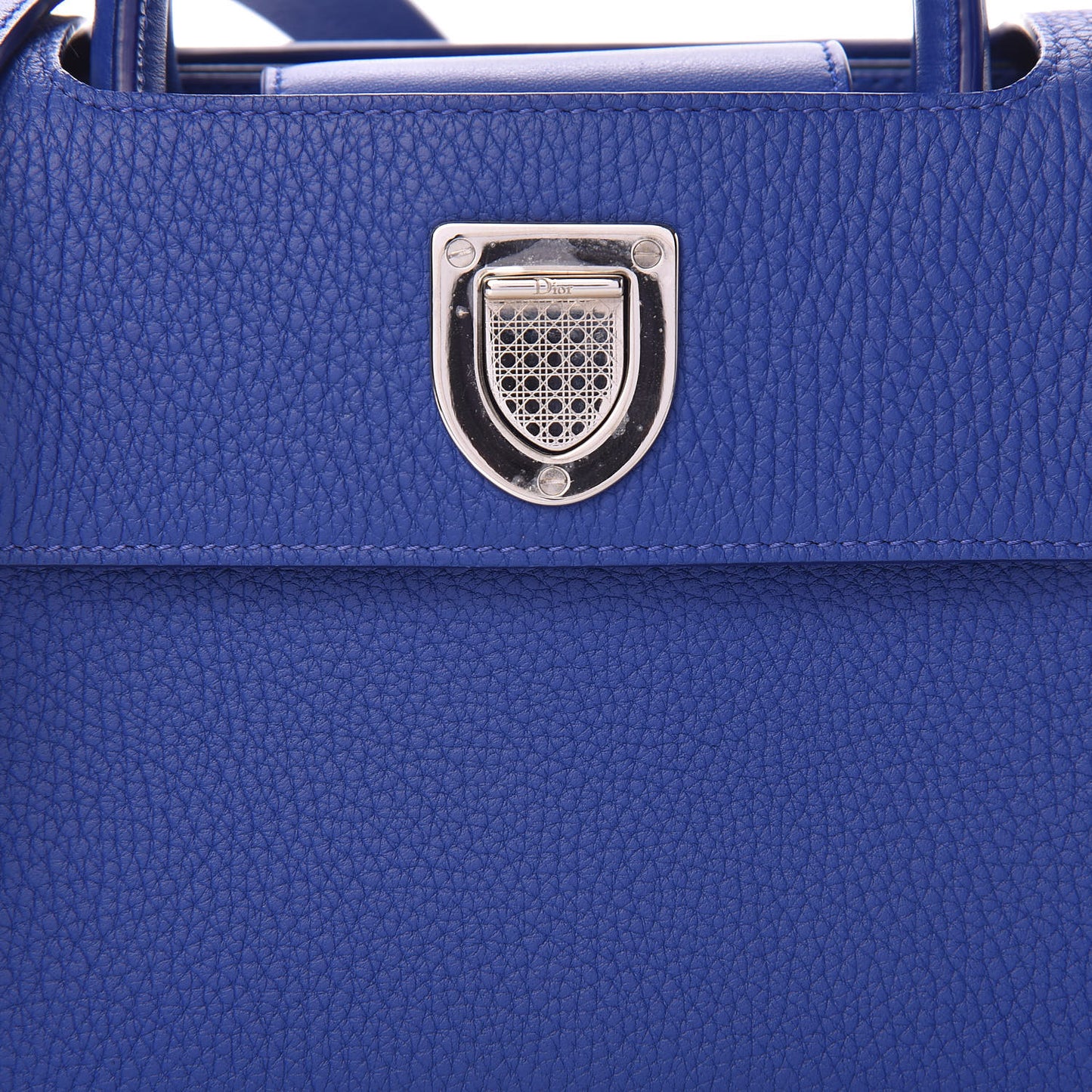Grained Calfskin Mini Diorever Flap Blue