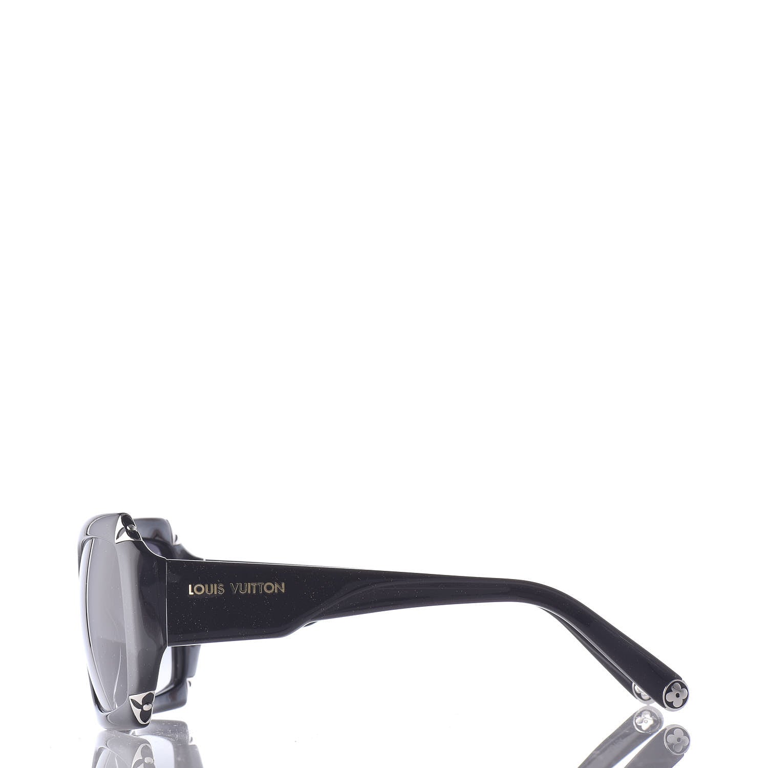 Louis Vuitton Acetate Hortensia Sunglasses Z0365W Black Glitter 3 of 7