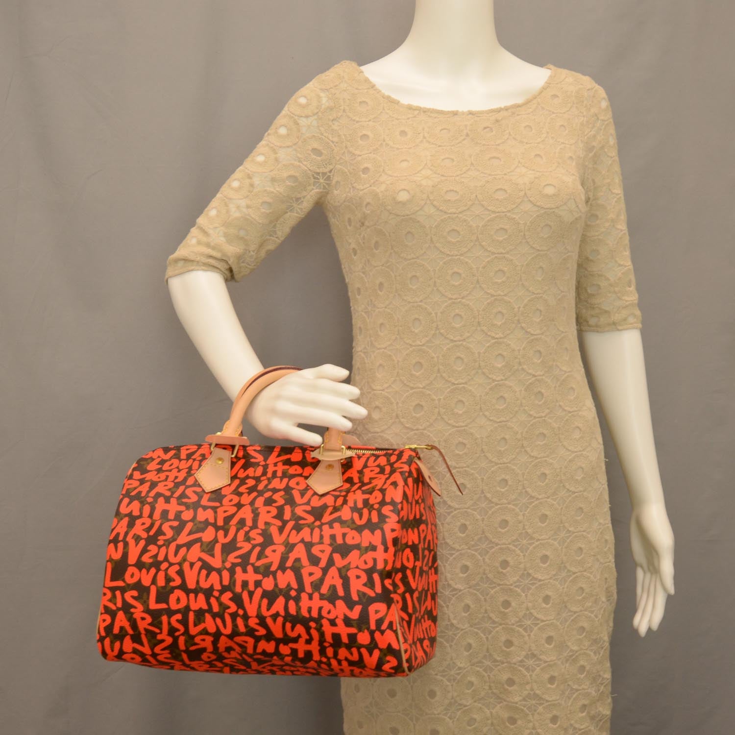 Louis Vuitton Monogram Graffiti Speedy 30 Orange 2 of 7