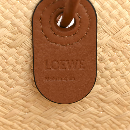 Loewe Calfskin Raffia Small Anagram Basket Tote Bag Natural Tan 6 of 12