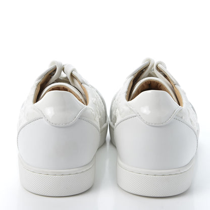 Christian Louboutin Patent Calfskin Embroidered Womens Vieira Flat Sneakers 38.5 White 6 of 10