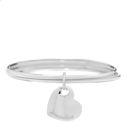 Tiffany Sterling Silver Heart Triple Bangle Bracelet 3 of 4