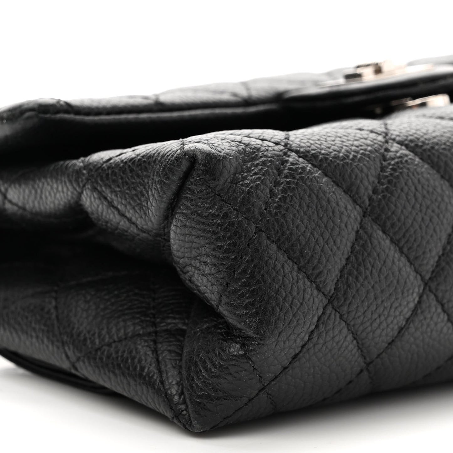 Grained Calfskin Quilted 2.55 Reissue Flap Belt Bag Clutch Black
