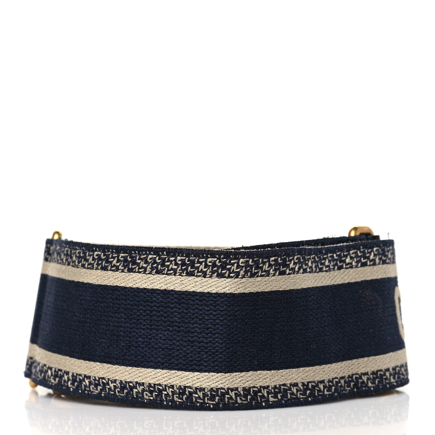Christian Dior Canvas Embroidered Shoulder Strap Blue 3 of 6