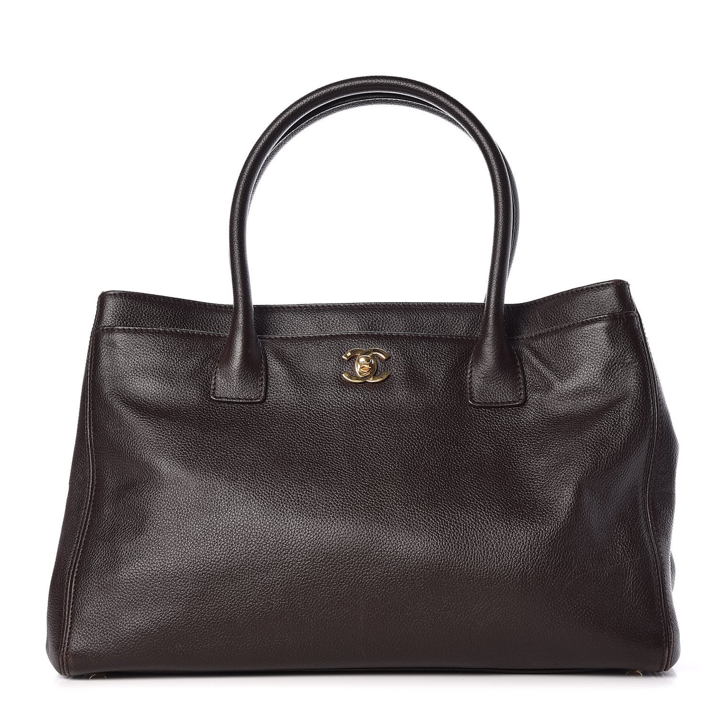 Calfskin Cerf Executive Shopper Tote Brown
