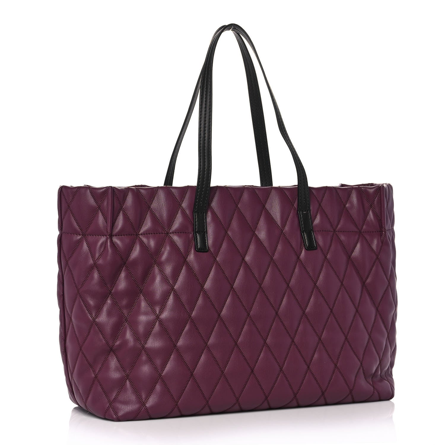 Givenchy Rubber Effect Canvas Quilted Duo Shopper Tote Aubergine 3 of 13