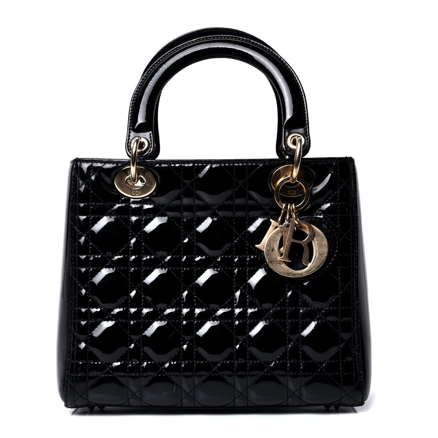 Christian Dior Patent Cannage Medium Lady Dior Black 1 of 4