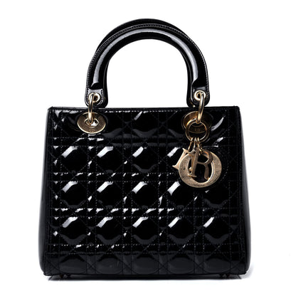 Christian Dior Patent Cannage Medium Lady Dior Black 1 of 4