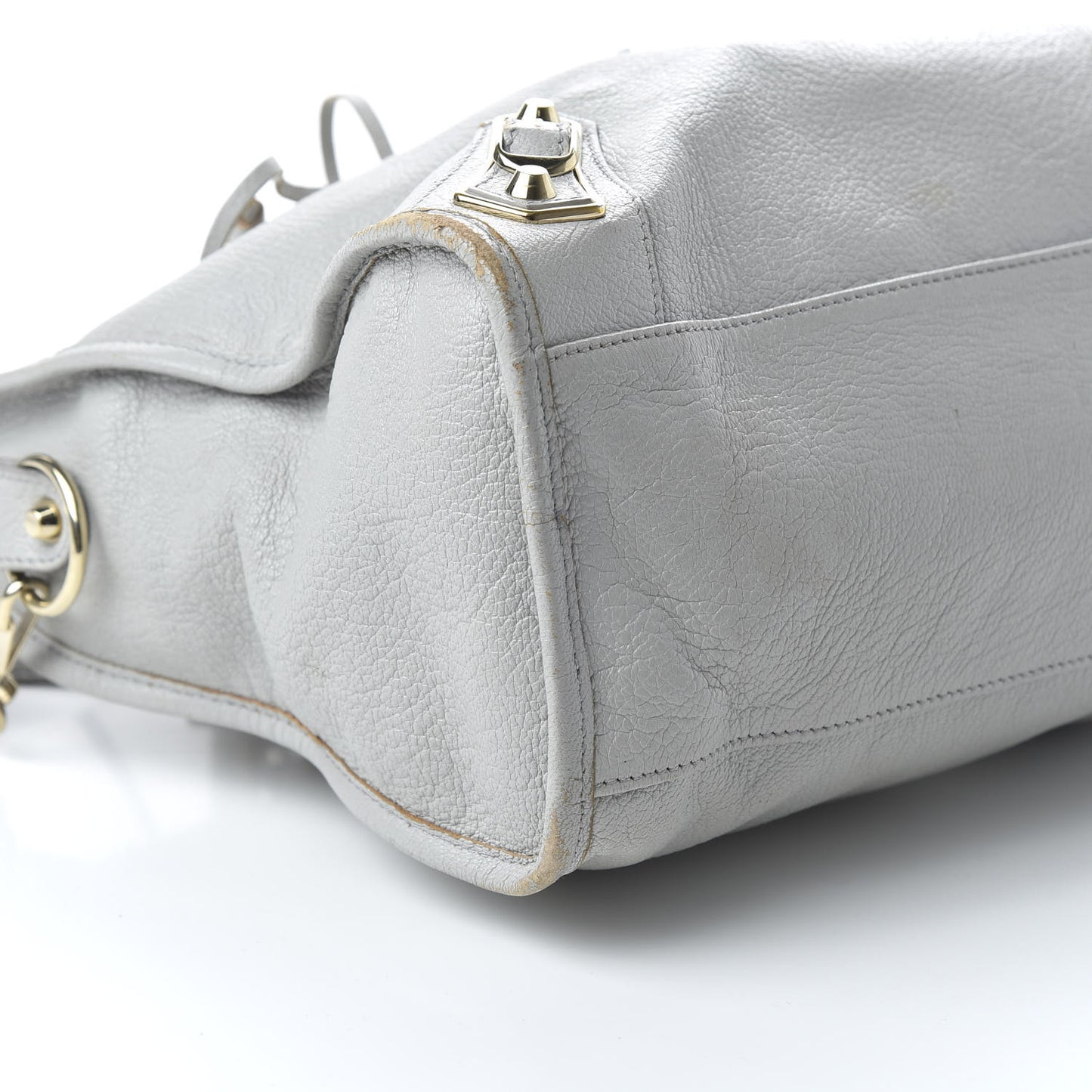 Chevre Gold Metallic Edge Hardware City Gris Perle