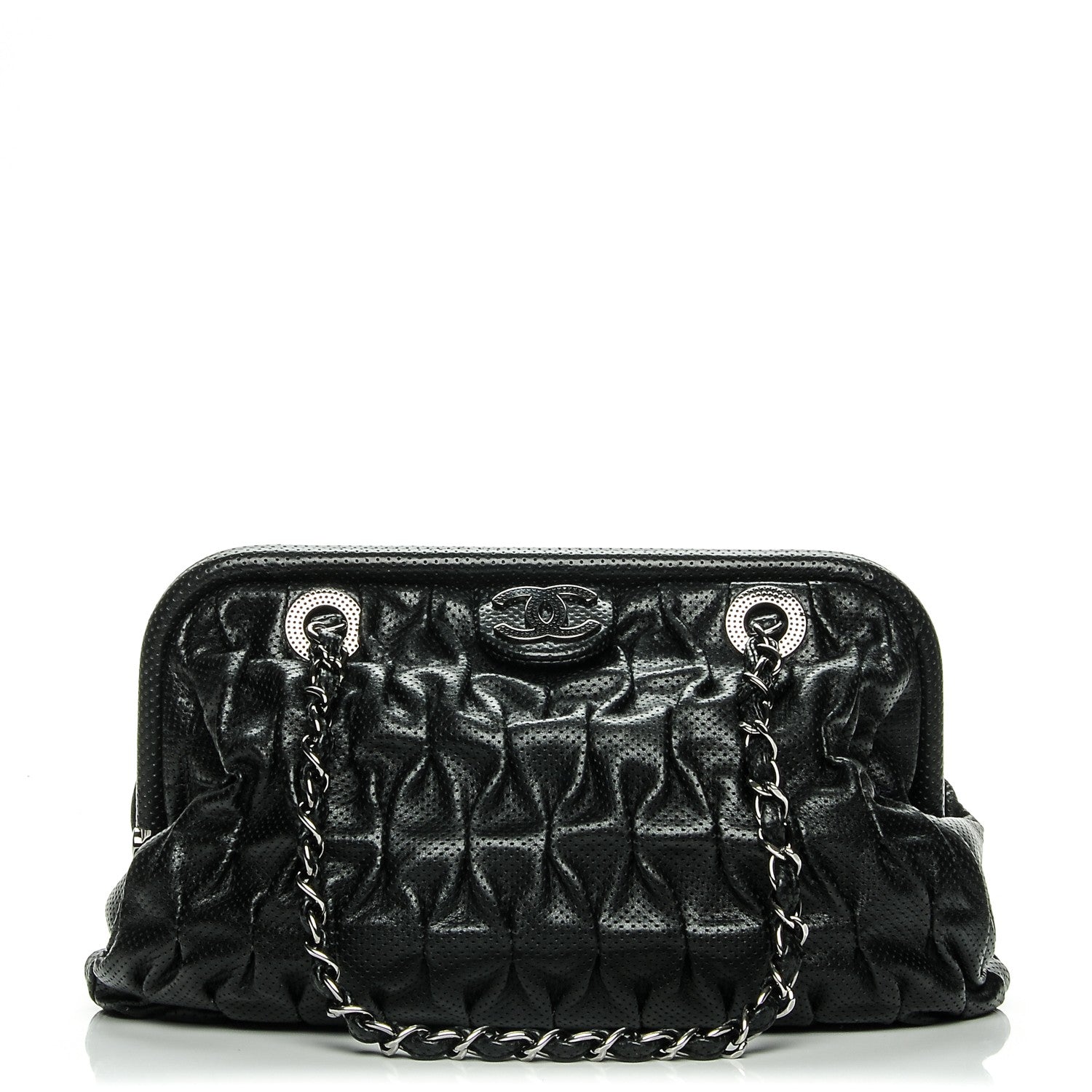 Chanel Calfskin Perforated Drill Frame Bag Black 1 of 7