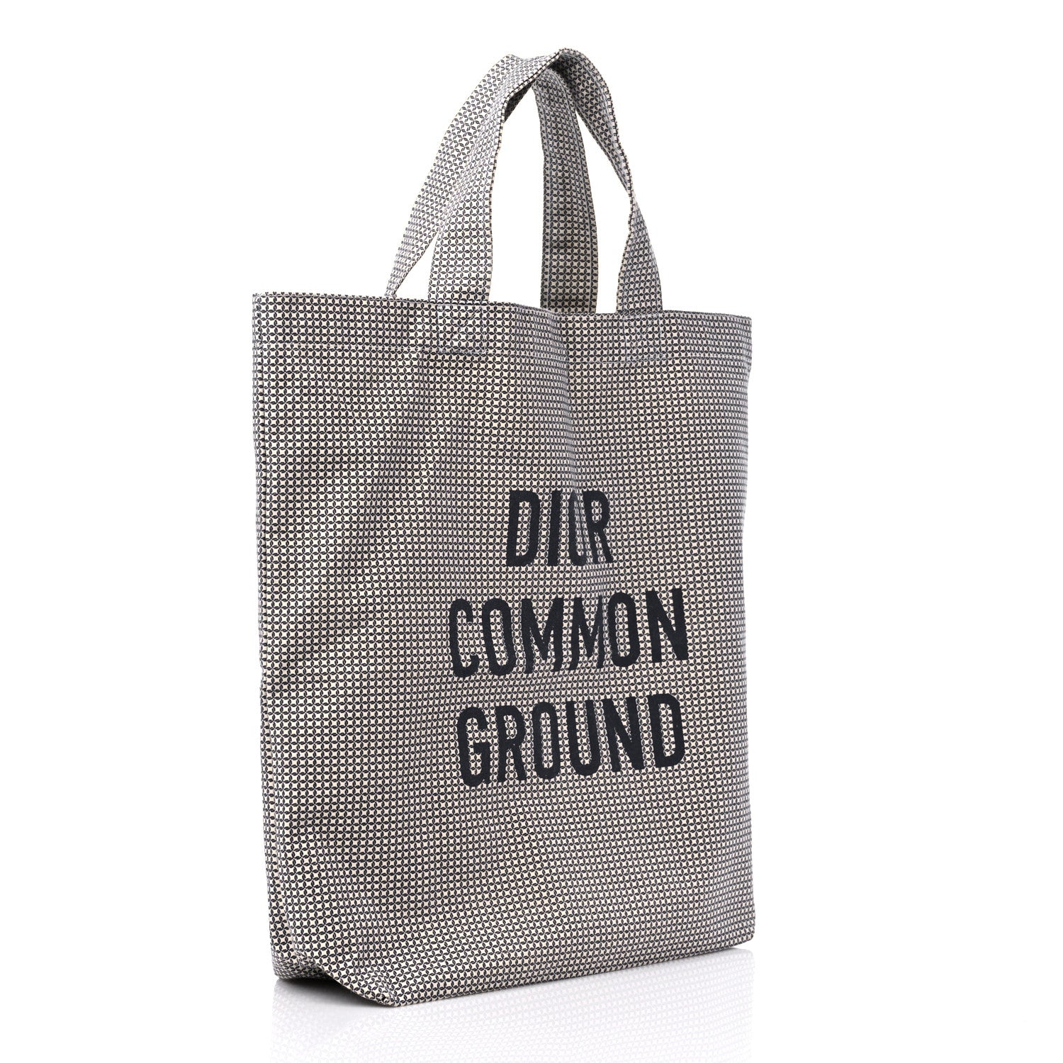 Christian Dior Canvas Print Cruise Tote Ivory Navy 3 of 8