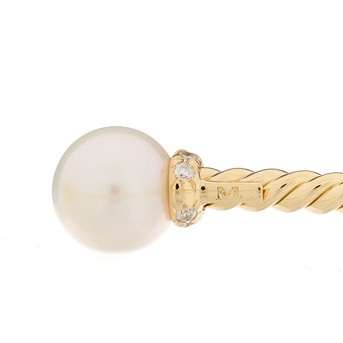 David Yurman 18K Yellow Gold Diamond Pearl Solari Bracelet 4 of 4