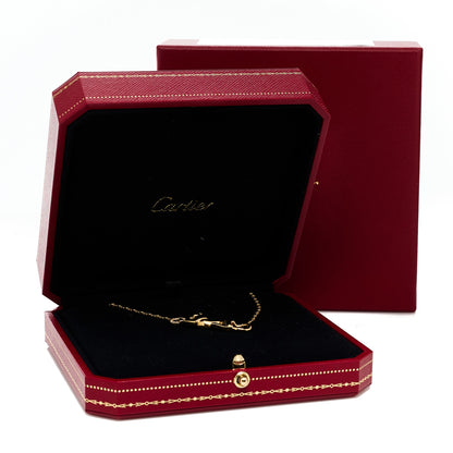 Cartier 18K Yellow Gold Diamond Tsavorite Black Lacquer Panthere De Cartier Necklace 6 of 6