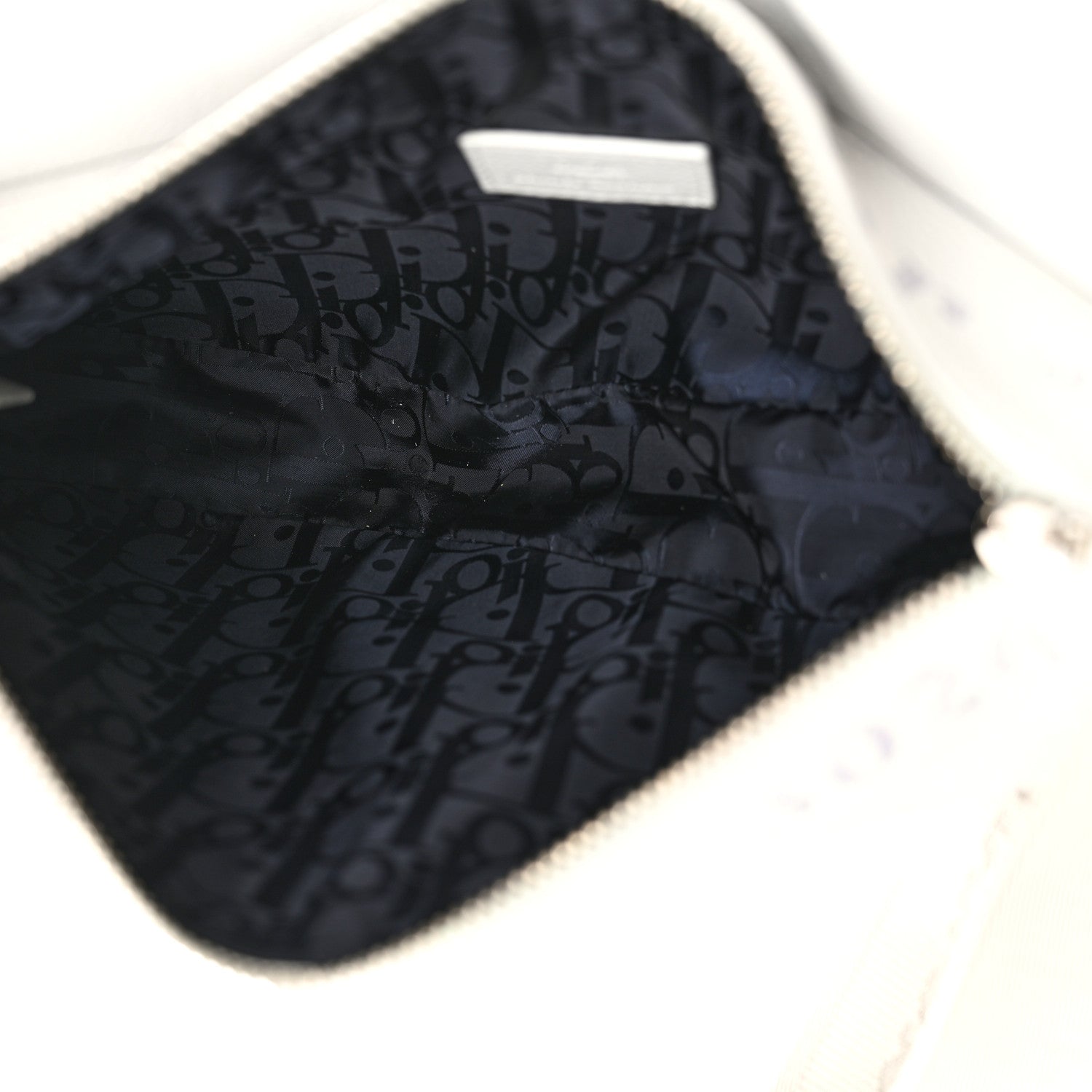 Christian Dior X DANIEL ARSHAM Grained Calfskin Newspaper Print Saddle Bag White 5 of 12
