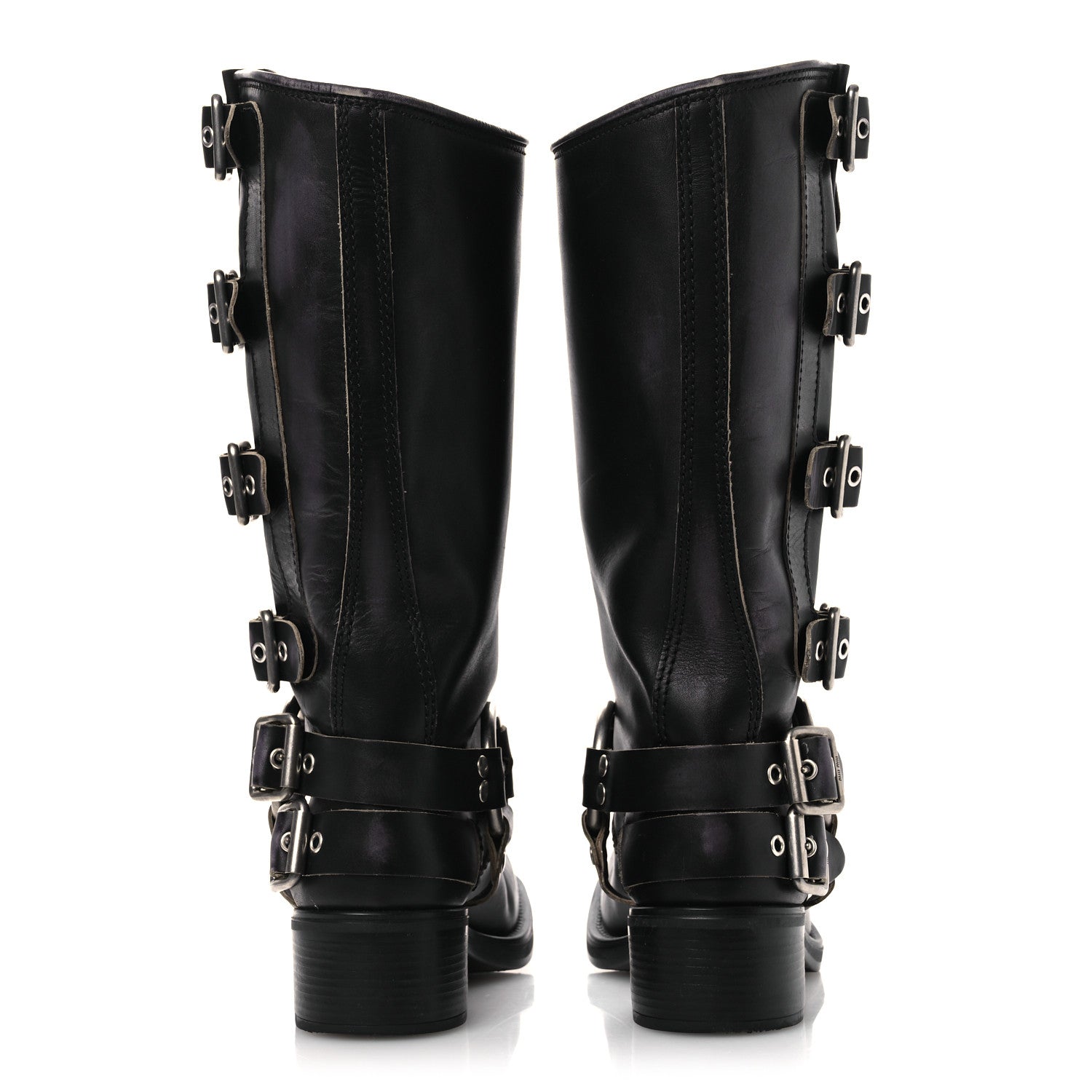 Miu Miu Calfskin Harness Boots 40 Black 6 of 13