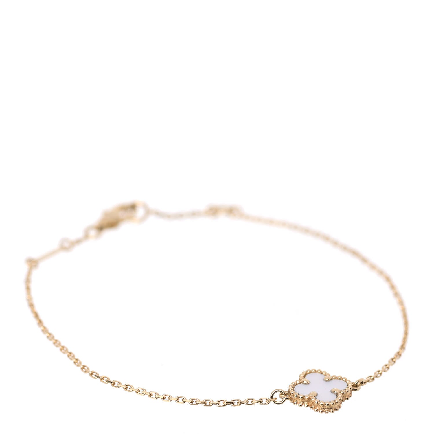 Van Cleef & Arpels 18K Yellow Gold Mother of Pearl Sweet Alhambra Bracelet 1 of 7