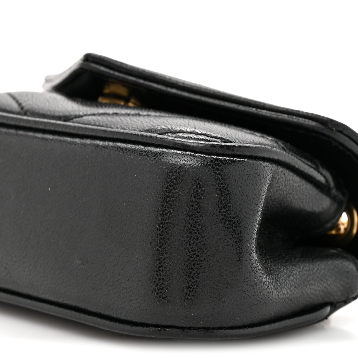 Lambskin Chevron Quilted Micro LouLou Black