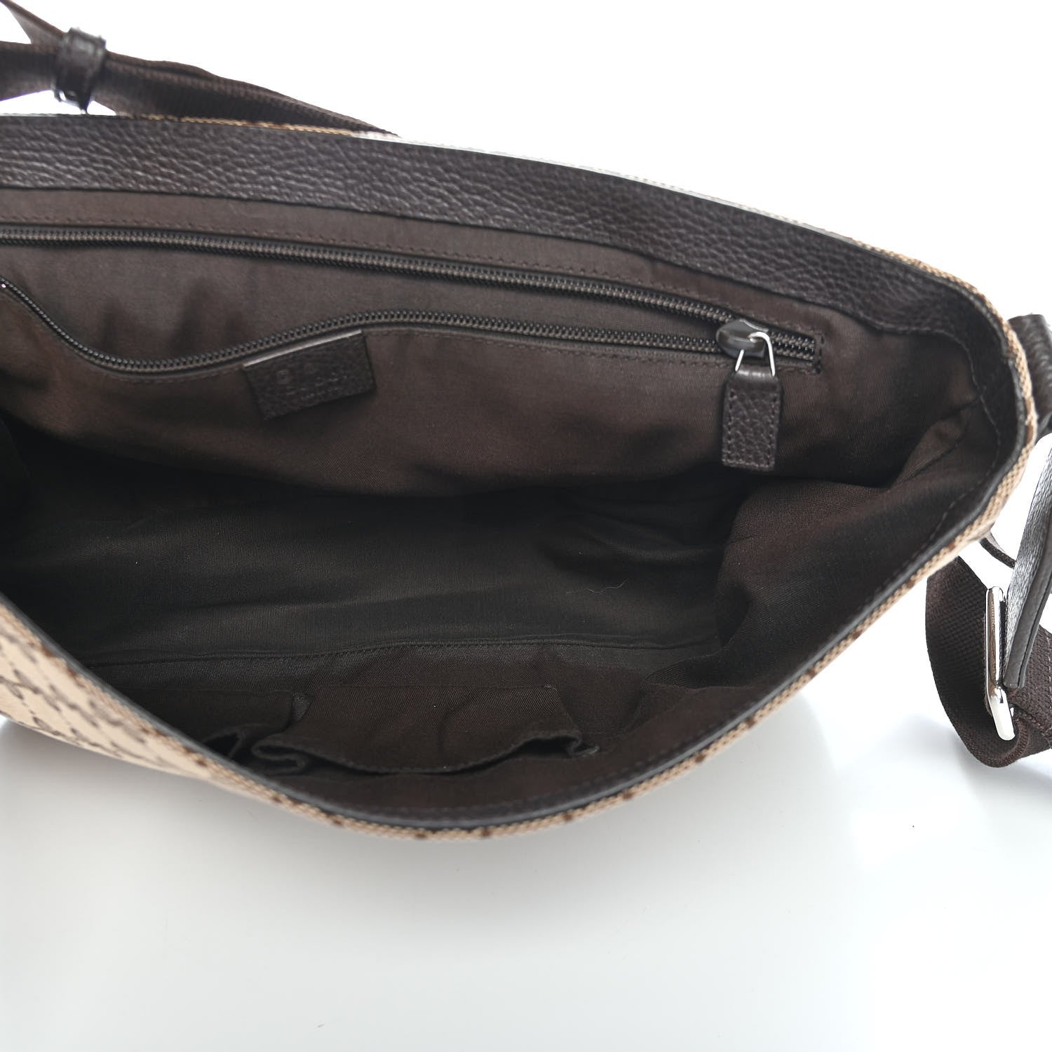 Gucci Monogram Large Flap Messenger Bag Beige Dark Brown 5 of 12