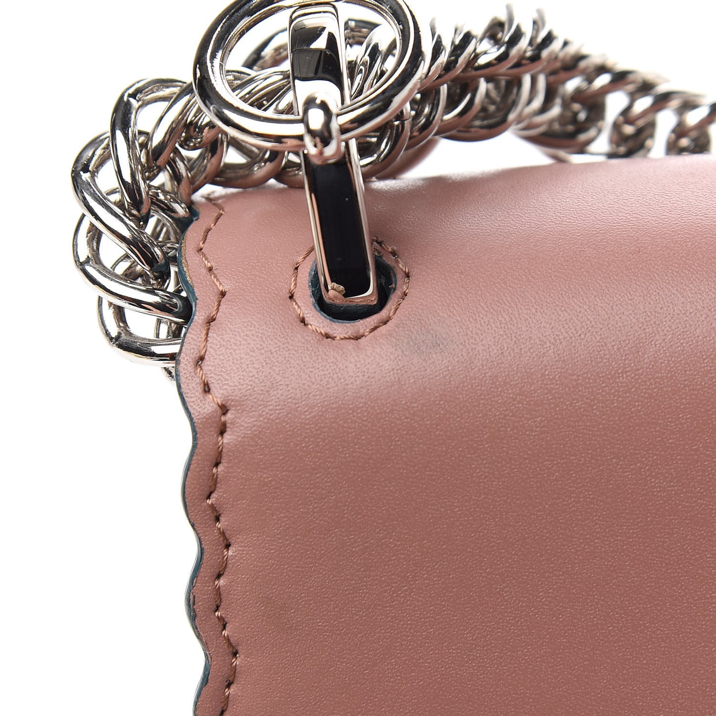 Vitello Liberty Scalloped Studded Small Kan I Shoulder Bag English Rose
