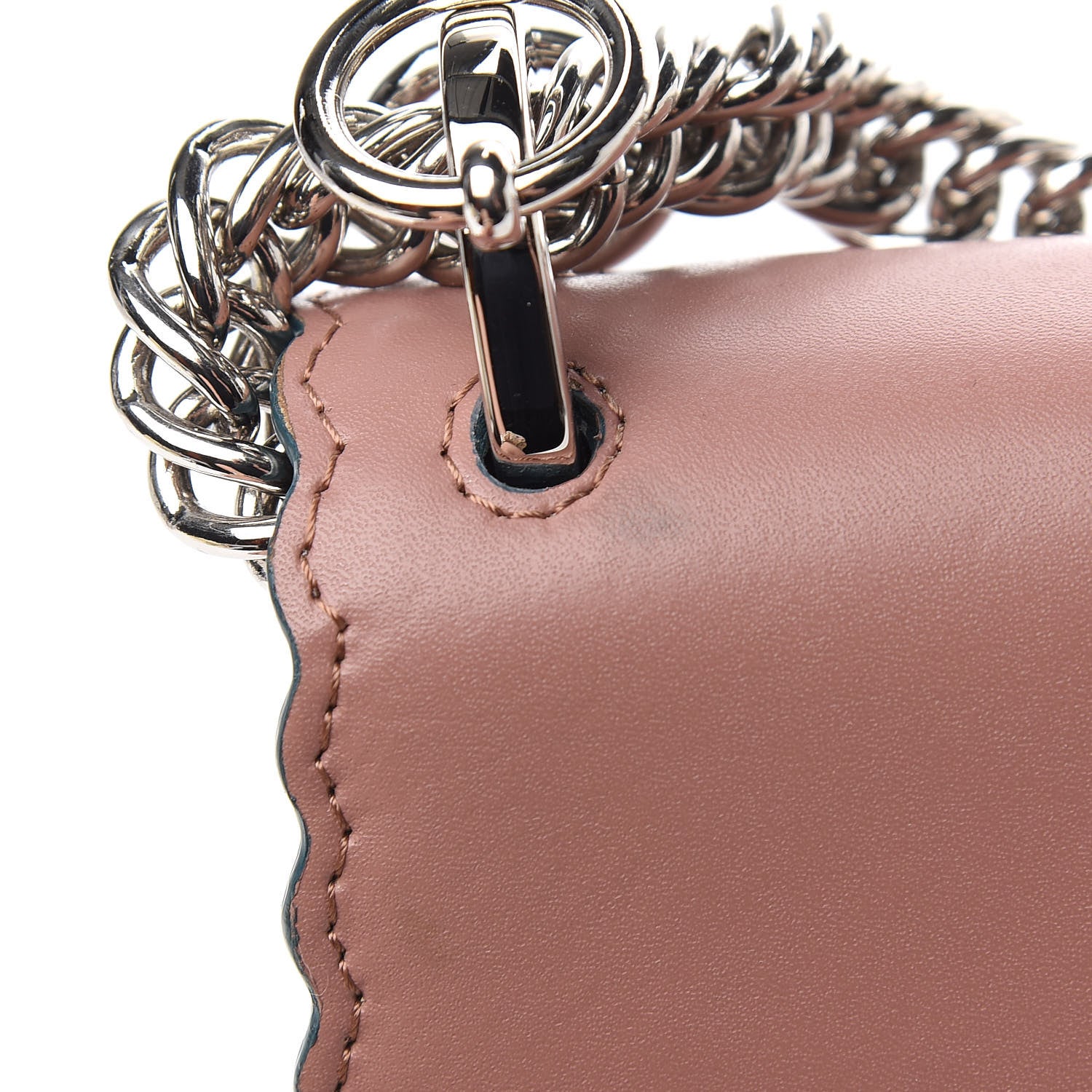 Fendi Vitello Liberty Scalloped Studded Small Kan I Shoulder Bag English Rose 10 of 12