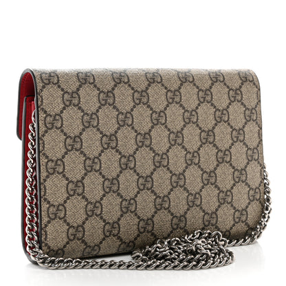 Gucci GG Supreme Monogram Mini Dionysus Chain Wallet Beige Vulcanic Red 3 of 13