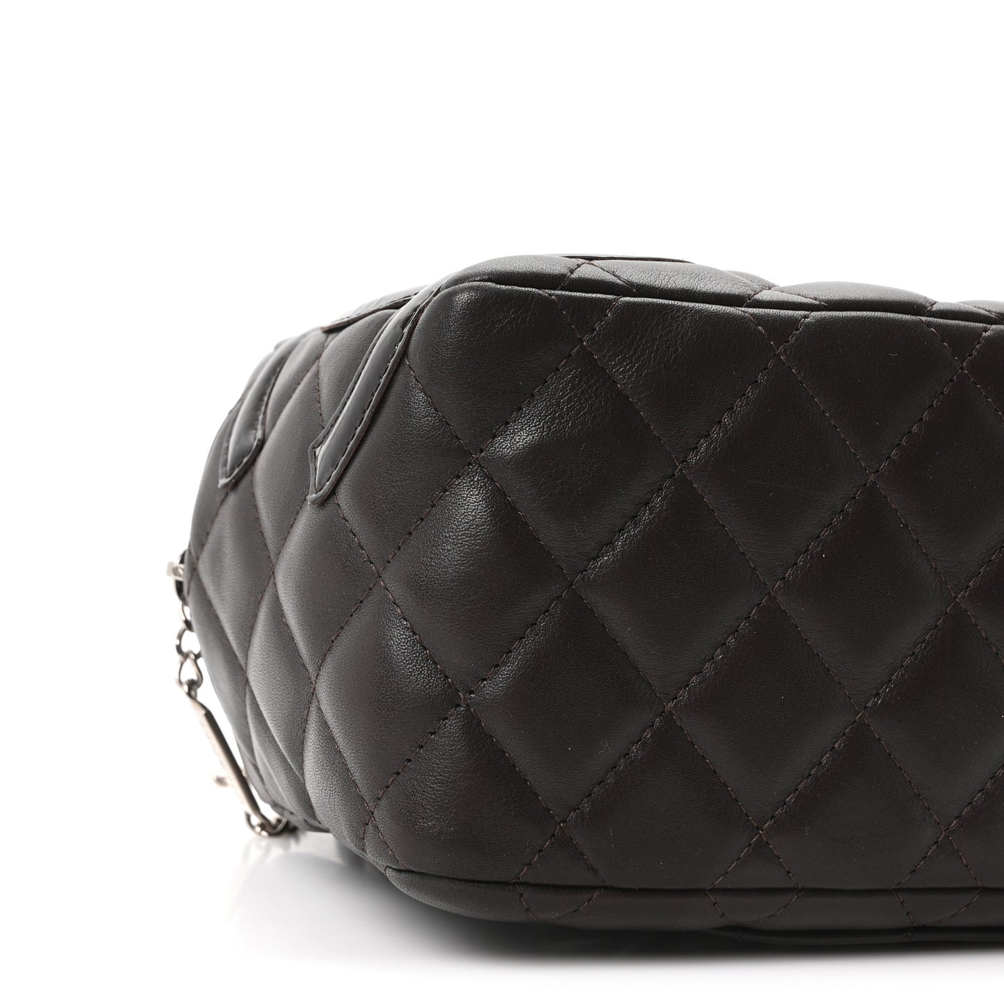 Calfskin Quilted Small Cambon Bowler Dark Brown