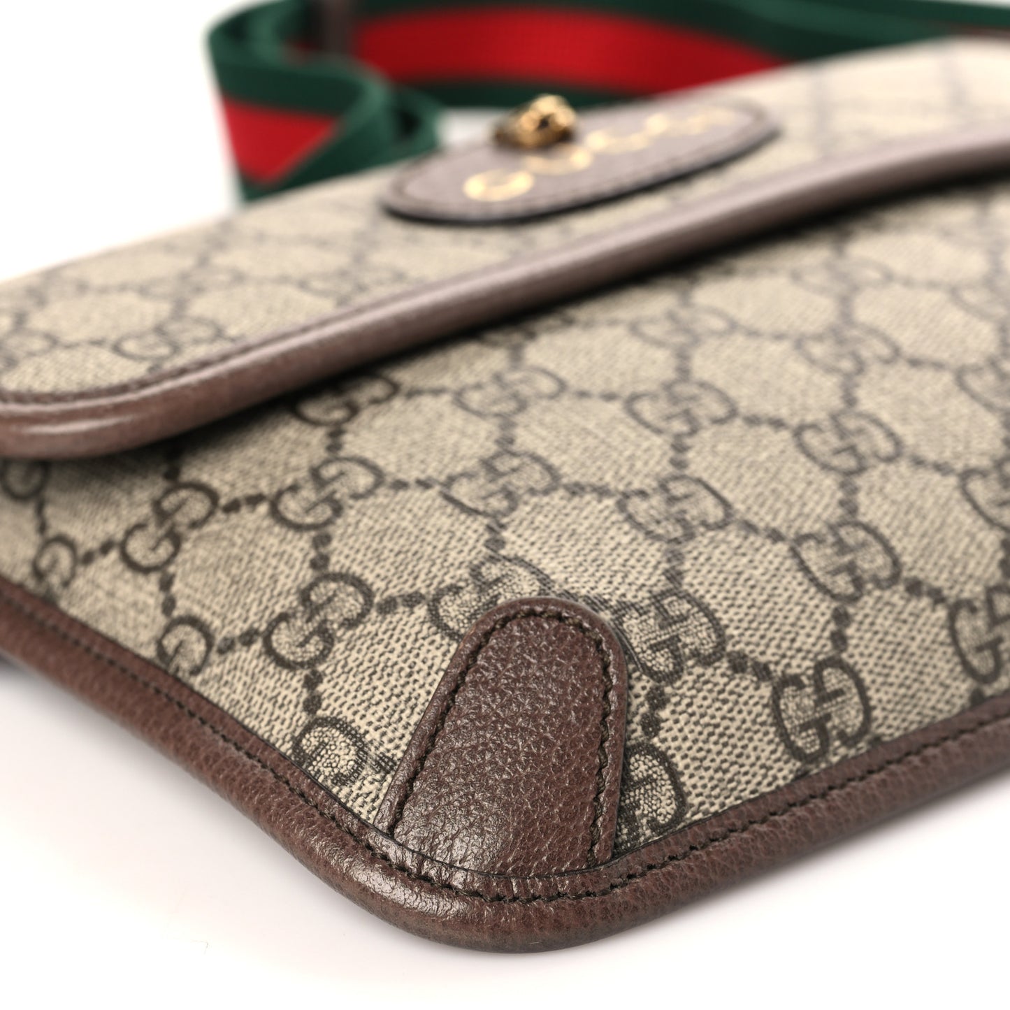 GG Supreme Monogram Neo Vintage Web Belt Bag Brown