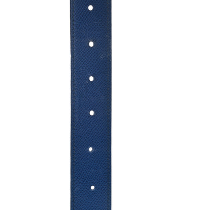 Hermes Courchevel 32mm H Belt 70 Bleu France Gold 3 of 8
