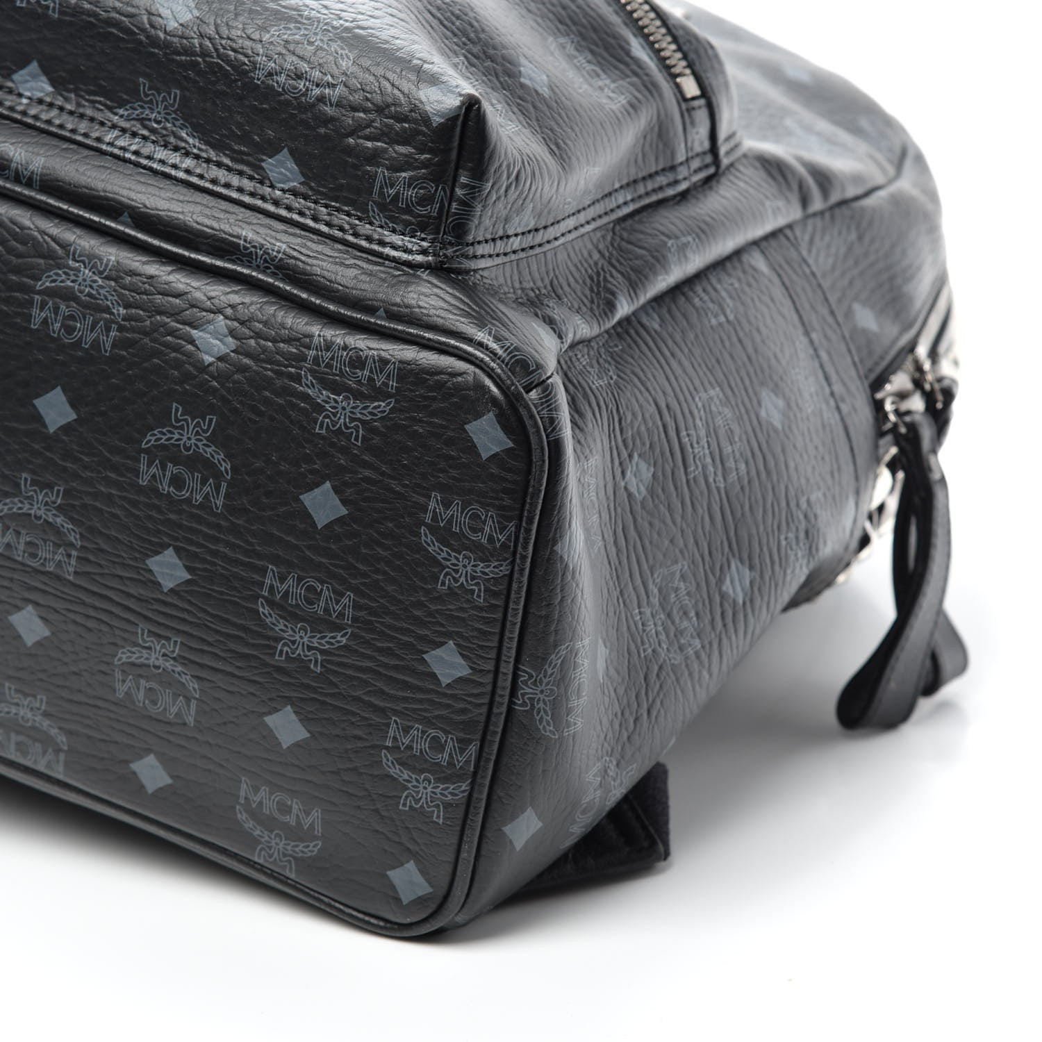 MCM Visetos Studded Medium Backpack Black 9 of 9