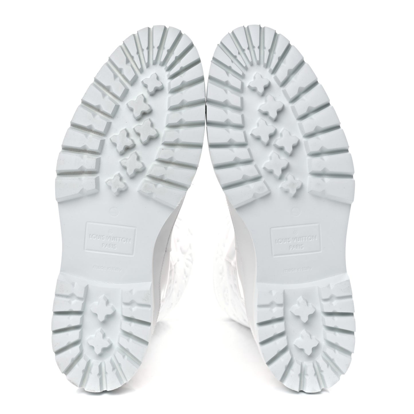 Calfskin Monogram Embossed Neoprene Mens Landscape Ankle Boots 9.5 White