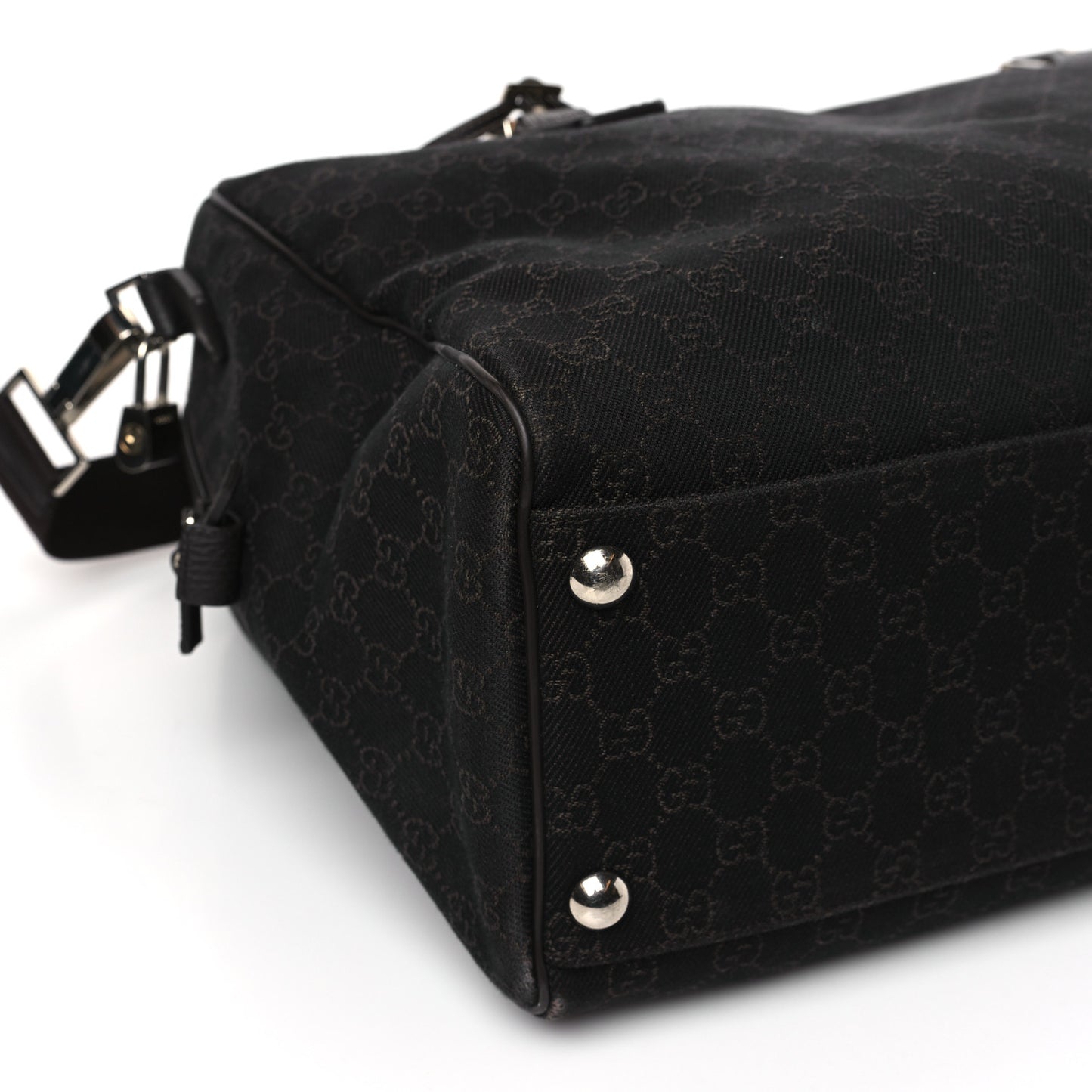 Denim Monogram Large Carry On Duffle Dark Brown