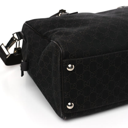 Gucci Denim Monogram Large Carry On Duffle Dark Brown 8 of 9