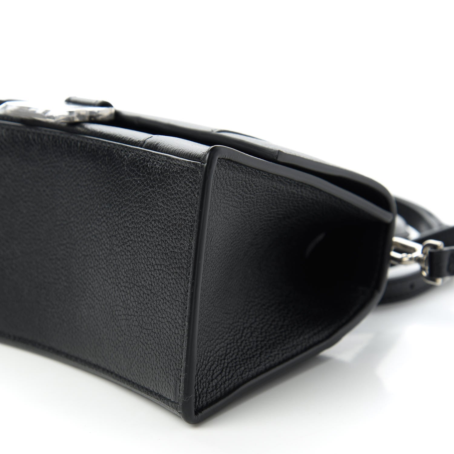 Balenciaga Grained Calfskin Small Hourglass Top Handle Bag Black 6 of 7