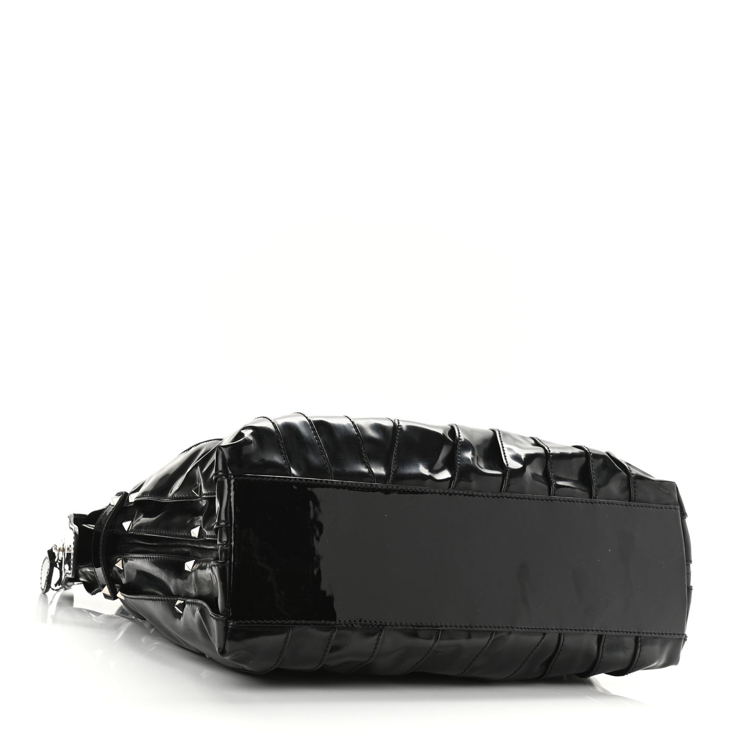 VALENTINO Patent Maizeon Studded Tote Black
