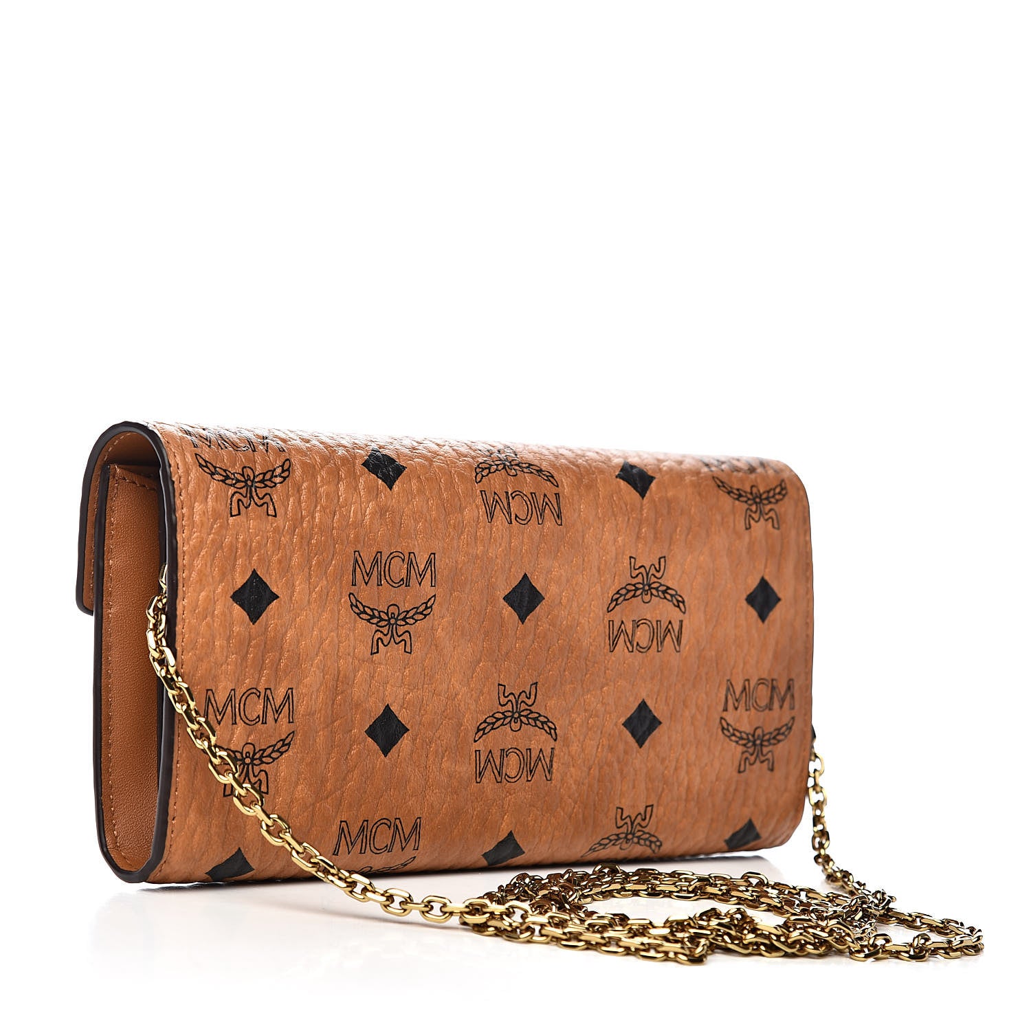 MCM Visetos Large Patricia Wallet On Chain Cognac 3 of 11