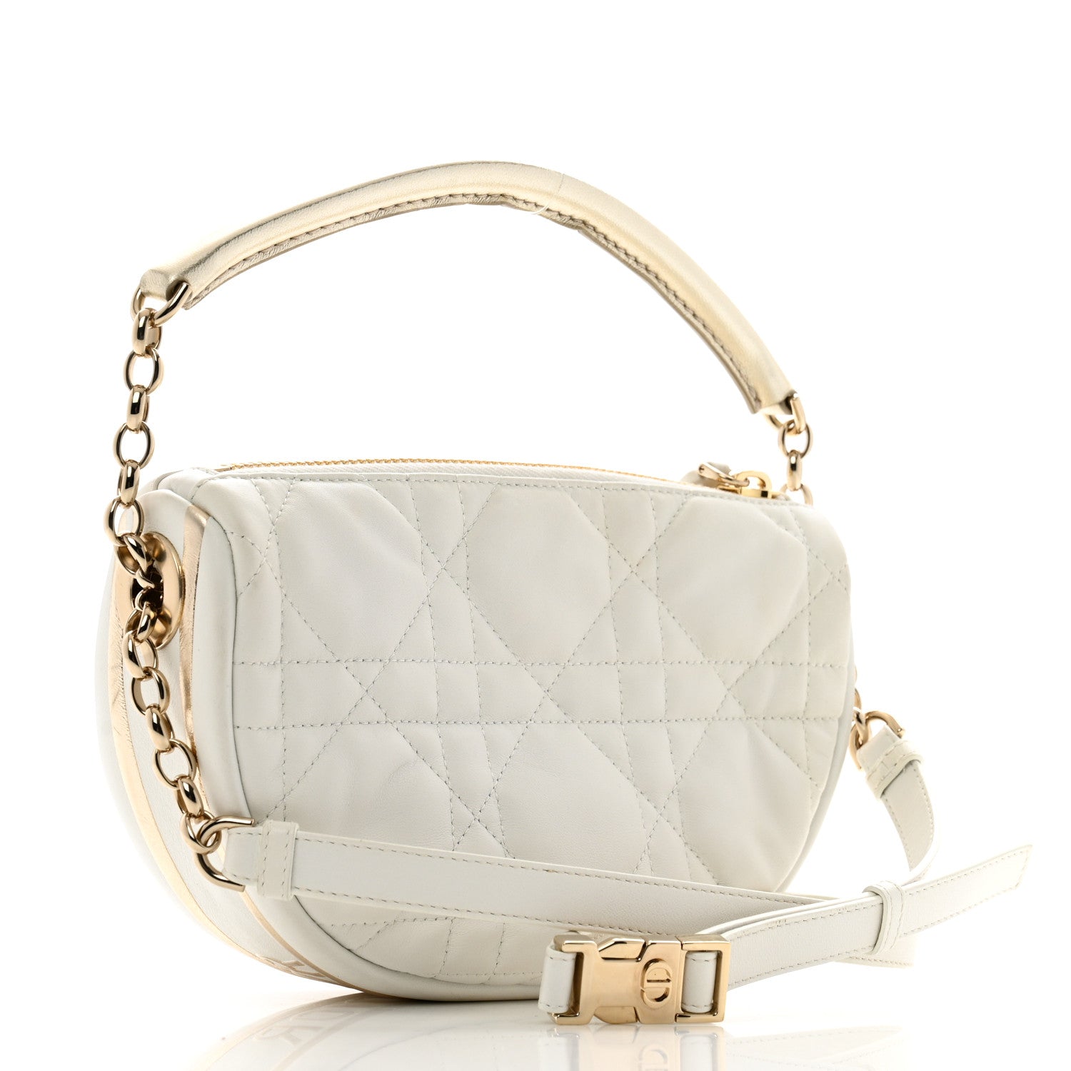 Christian Dior Lambskin Cannage Small Dior Vibe Hobo Bag Latte 3 of 15