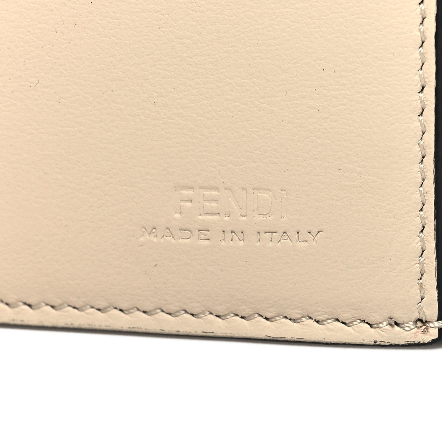 Fendi Cuoio Romano Vitello Grace Micro Peekaboo Tri-Fold Wallet Black Camelia 7 of 11