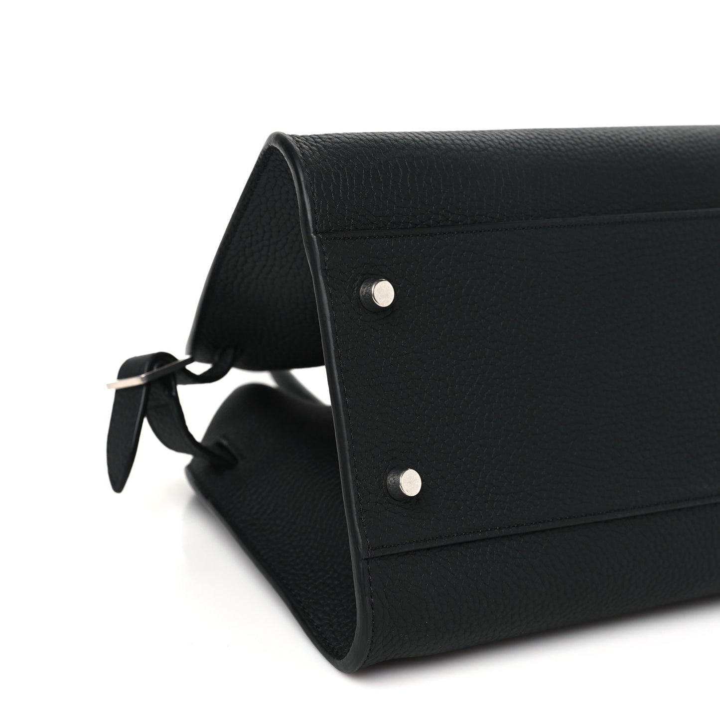 Grained Calfskin Margaux Shoulder 12 Black