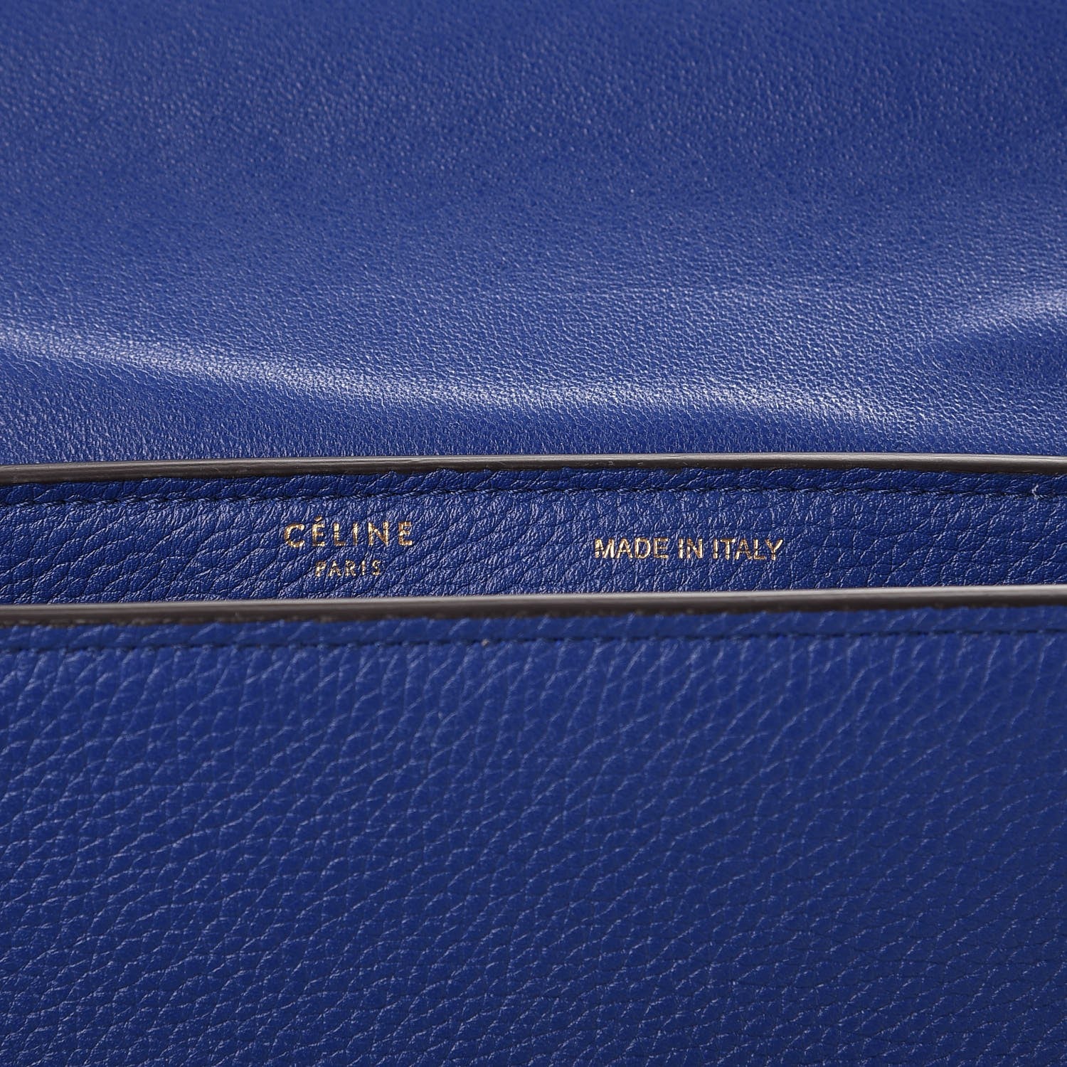 Celine Drummed Calfskin Suede Small Trapeze Indigo 7 of 8