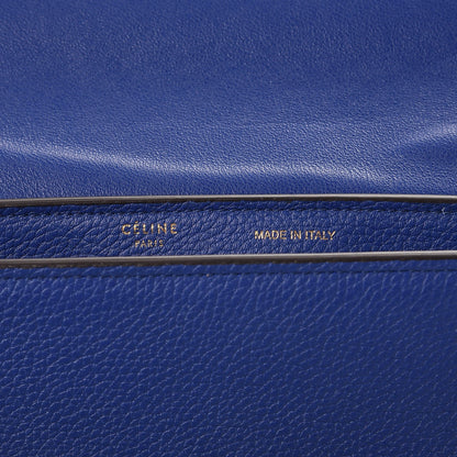 Celine Drummed Calfskin Suede Small Trapeze Indigo 7 of 8