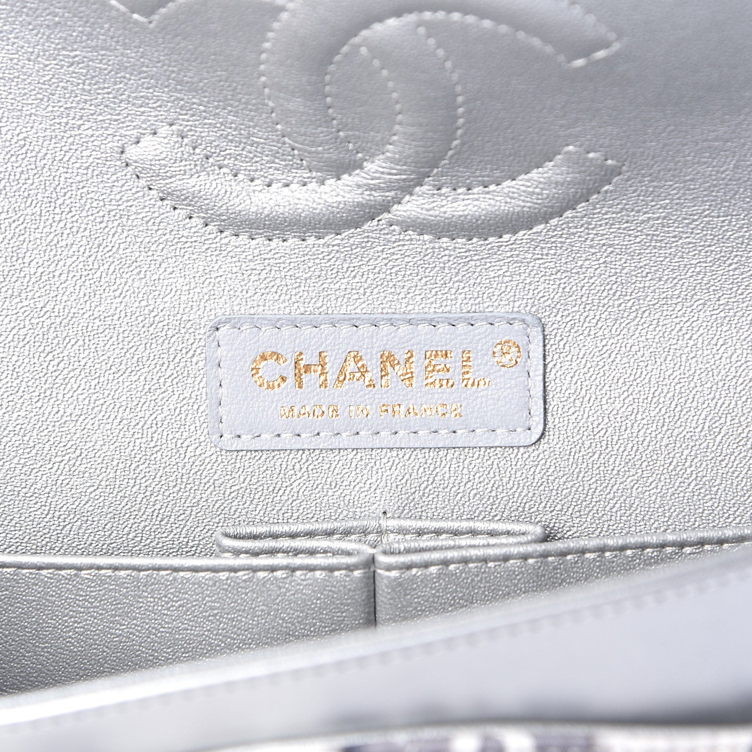 Chanel Nylon Quilted Medium Cat Emoticon Double Flap Navy Grey Ecru 6 of 10