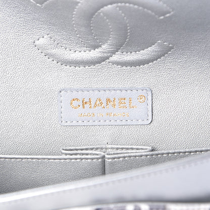 Chanel Nylon Quilted Medium Cat Emoticon Double Flap Navy Grey Ecru 6 of 10